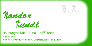 nandor kundl business card